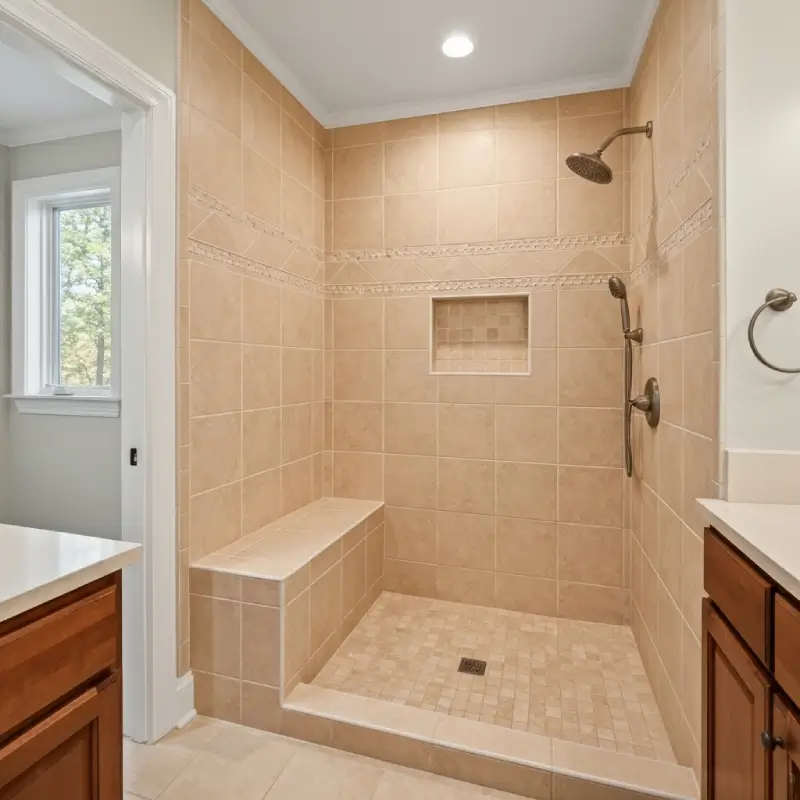 elegant bathroom flooring porcelain and vinyl using bathroom remodeling services in Lubbock TX
