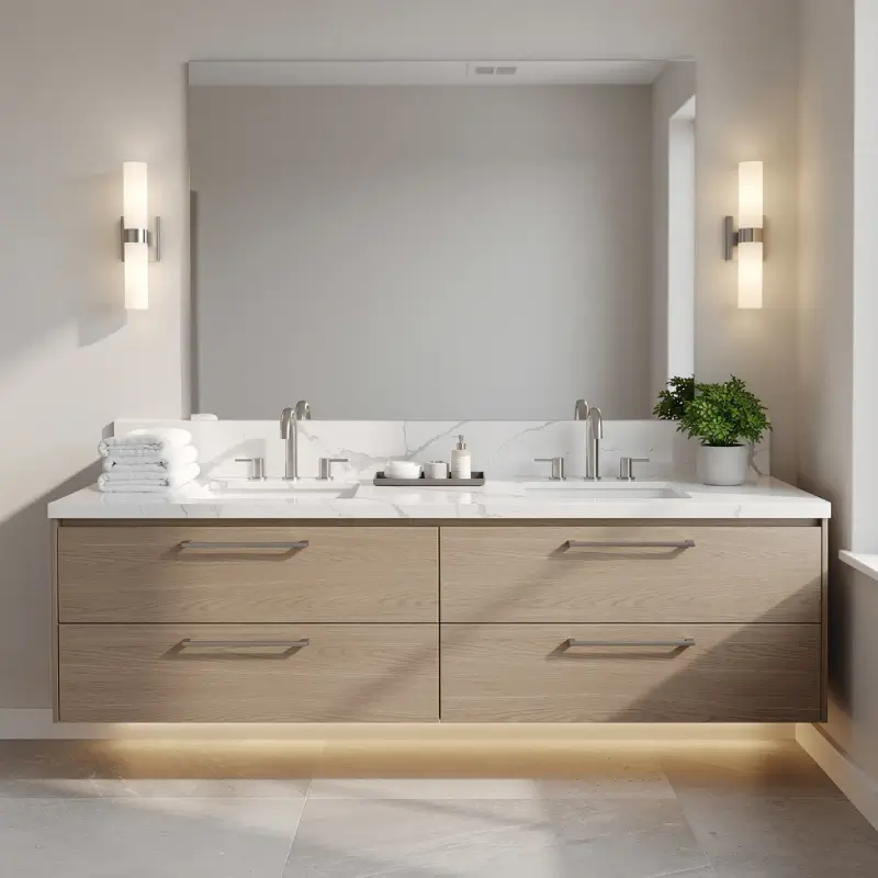 small bathroom makeover with efficient layout using bathroom remodeling services in Lubbock TX